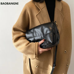Soft PU Leather Crossbody Bags Plaid Small Clutch Handbags