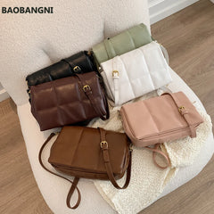 Soft PU Leather Crossbody Bags Plaid Small Clutch Handbags