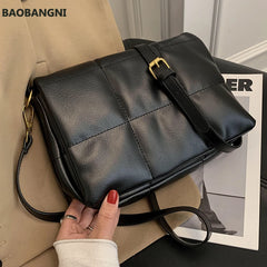 Soft PU Leather Crossbody Bags Plaid Small Clutch Handbags