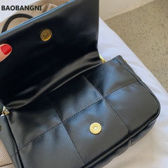 Soft PU Leather Crossbody Bags Plaid Small Clutch Handbags