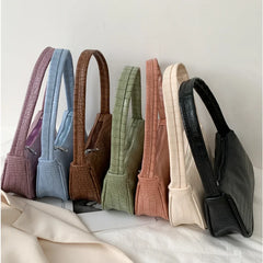 Crocodile Pattern Women Underarm Bag Vintage Casual Small Shoulder Tote