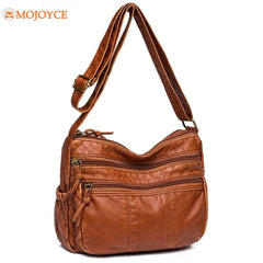Soft PU Leather Crossbody Bags Multi-pocket Women Top Handle Satchel Casual