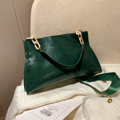 Vintage Shoulder Bag Soft PU Leather Large Capacity Crossbody Handbag