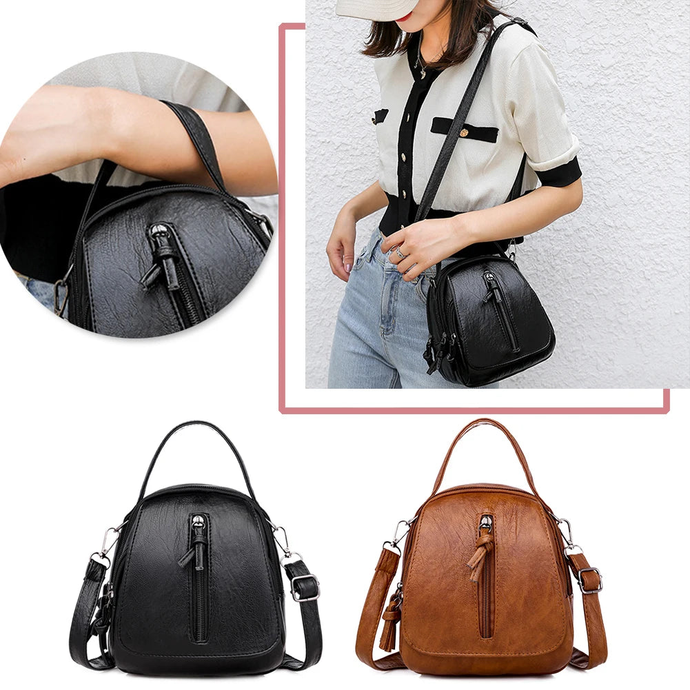 Stylish PU Leather Ladies Shoulder Bag Small Flap Phone Crossbody Bag