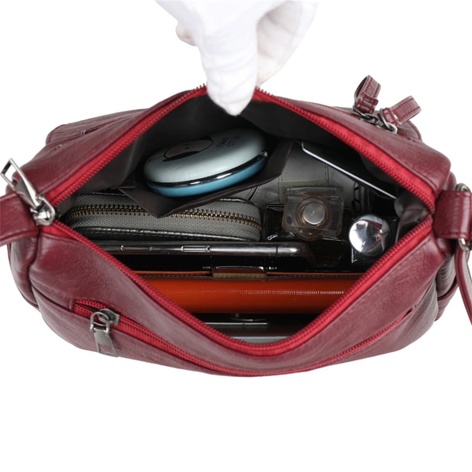 Soft PU Leather Purses and Handbags Women Bags Big Capacity Shoulder Crossbody B