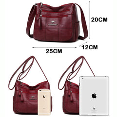 Soft PU Leather Purses and Handbags Women Bags Big Capacity Shoulder Crossbody B