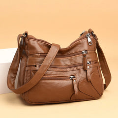Women's Soft PU Leather Shoulder Bag Purses Multi-pocket Crossbody