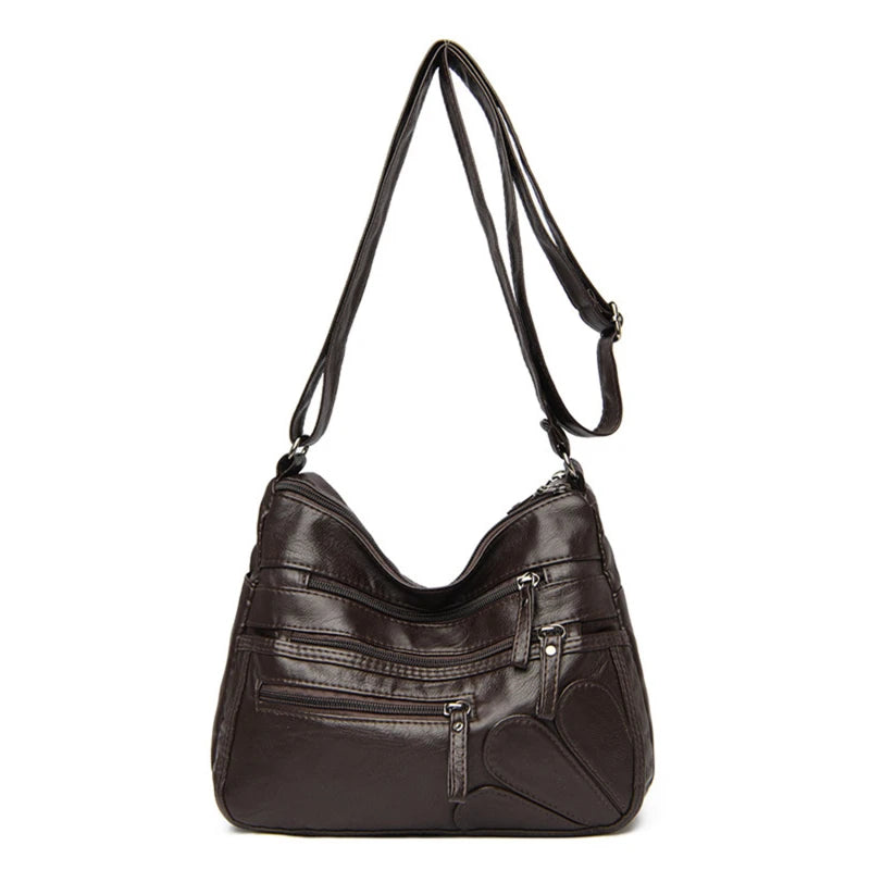 Women's Soft PU Leather Shoulder Bag Purses Multi-pocket Crossbody