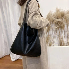 Soft PU Leather Shoulder Bags Women Lazy Underarm Totes Large Capacity