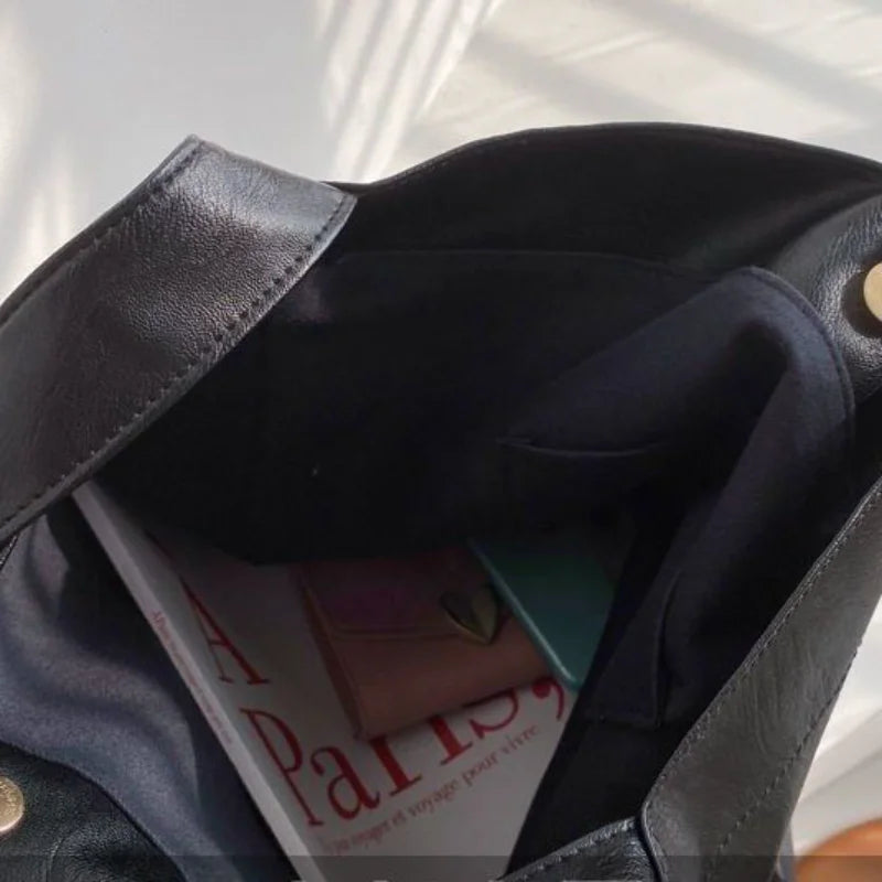 Soft PU Leather Shoulder Bags Women Lazy Underarm Totes Large Capacity