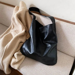 Soft PU Leather Shoulder Bags Women Lazy Underarm Totes Large Capacity