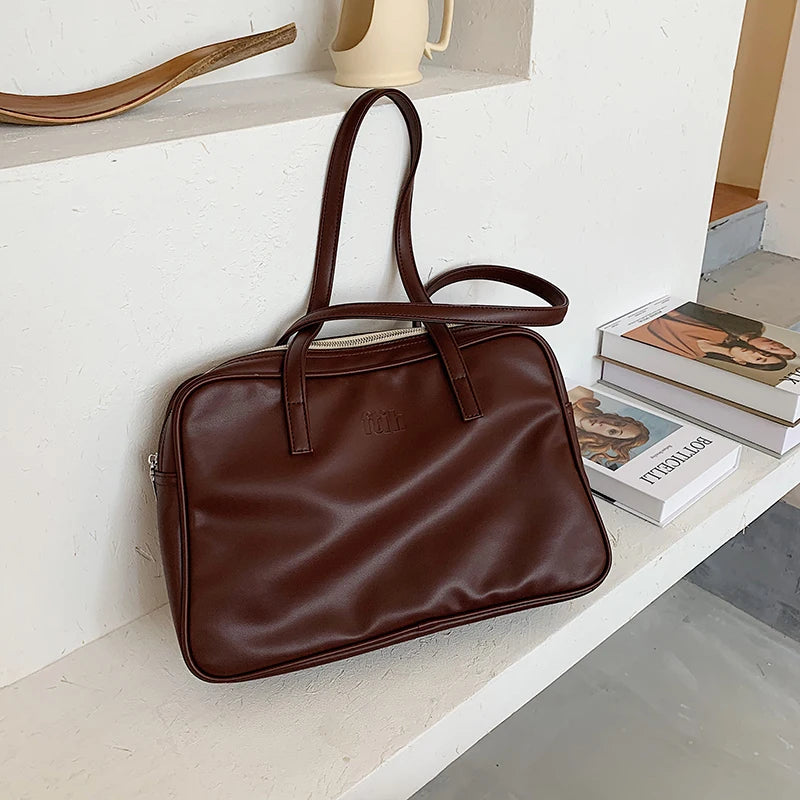 Soft PU Leather Women Big Purse Handbags Large Capacity Student Girls Tote