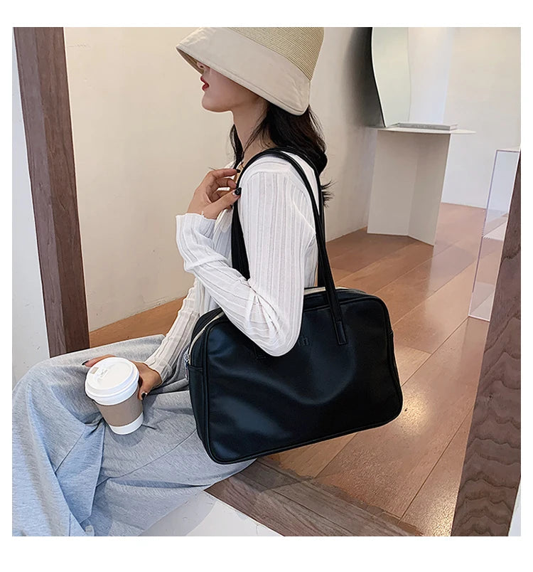 Soft PU Leather Women Big Purse Handbags Large Capacity Student Girls Tote