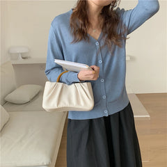 Soft PU Leather Women Clutch Purse Handbags Solid Ladies Mini Tote