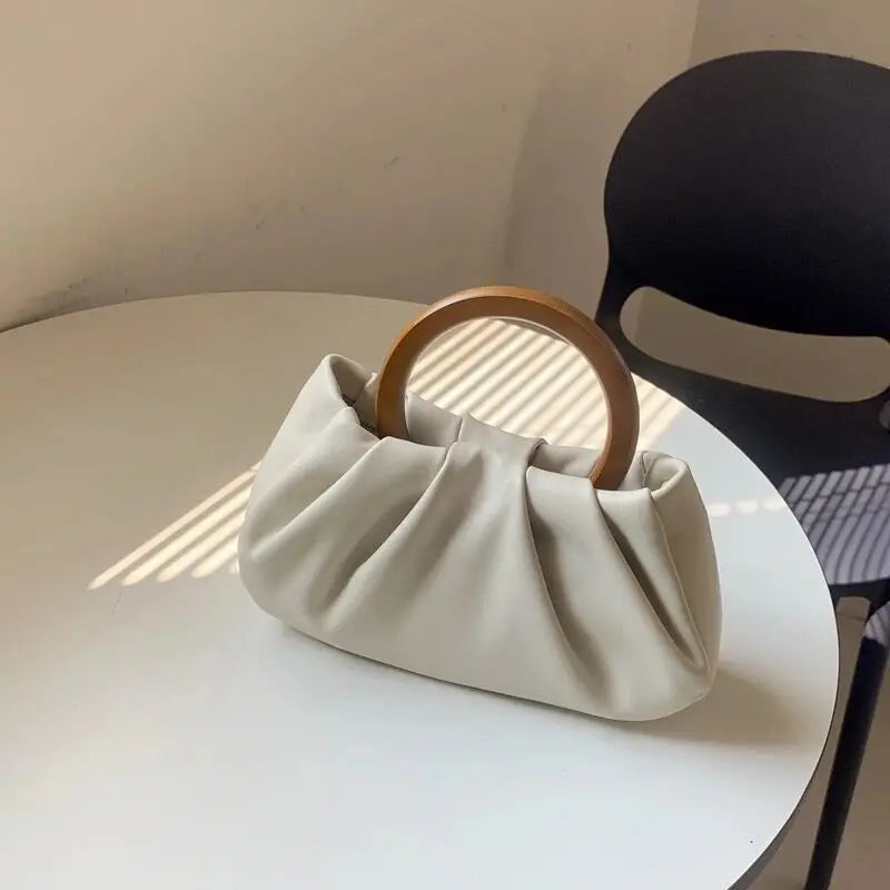 Soft PU Leather Women Clutch Purse Handbags Solid Ladies Mini Tote