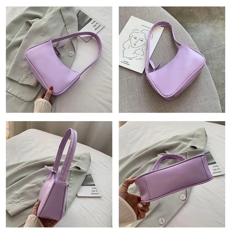 Retro Purple Underarm Bag Women's Small Shoulder Bags