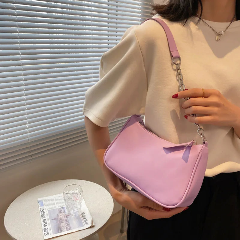 Retro Purple Underarm Bag for Women