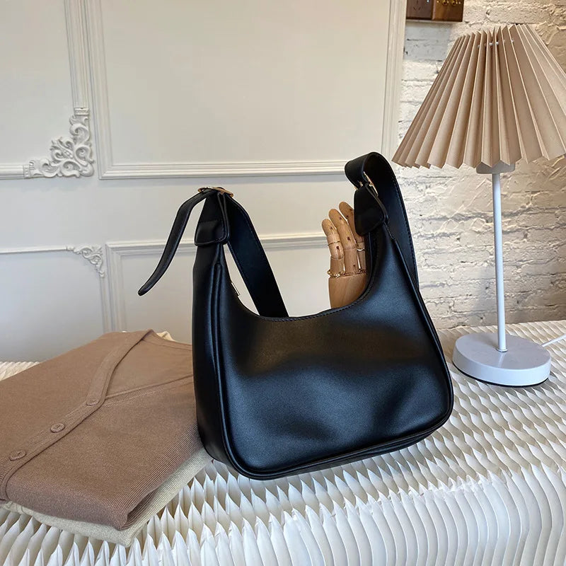 Soft PU Leather Women Shoulder Crossbody Bags Ladies Hobos Handbags Retro Solid