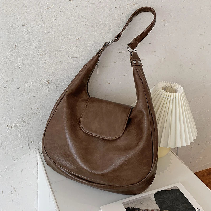 PU Leather Women Shoulder Hobo Bags Large Capacity Crossbody Bags