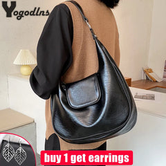 PU Leather Women Shoulder Hobo Bags Large Capacity Crossbody Bags