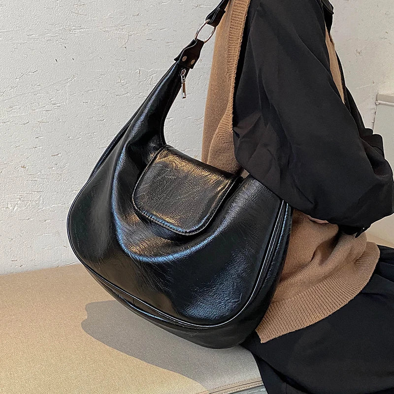 PU Leather Women Shoulder Hobo Bags Large Capacity Crossbody Bags
