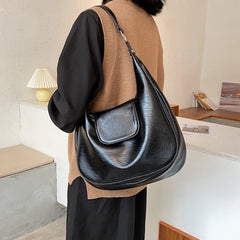 Soft PU Leather Women Shoulder Hobo Bags Large Capacity Crossbody Bags