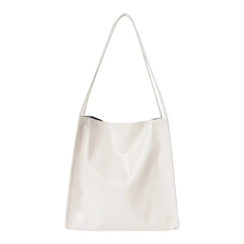 Soft Patent Leather Women Shoulder Bags Large Capacity Retro Ladies Shopping Bag