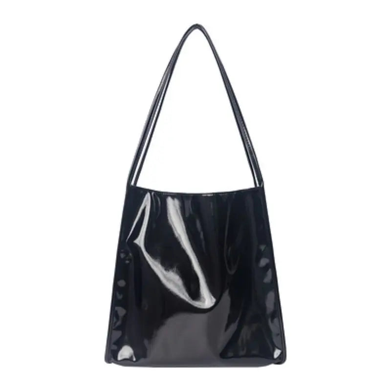 Soft Patent Leather Women Shoulder Bags Large Capacity Retro Ladies Shopping Bag