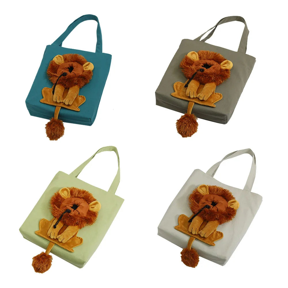 Soft Pet Carriers Lion Portable Breathable Bag Cat Dog Carrier Bags