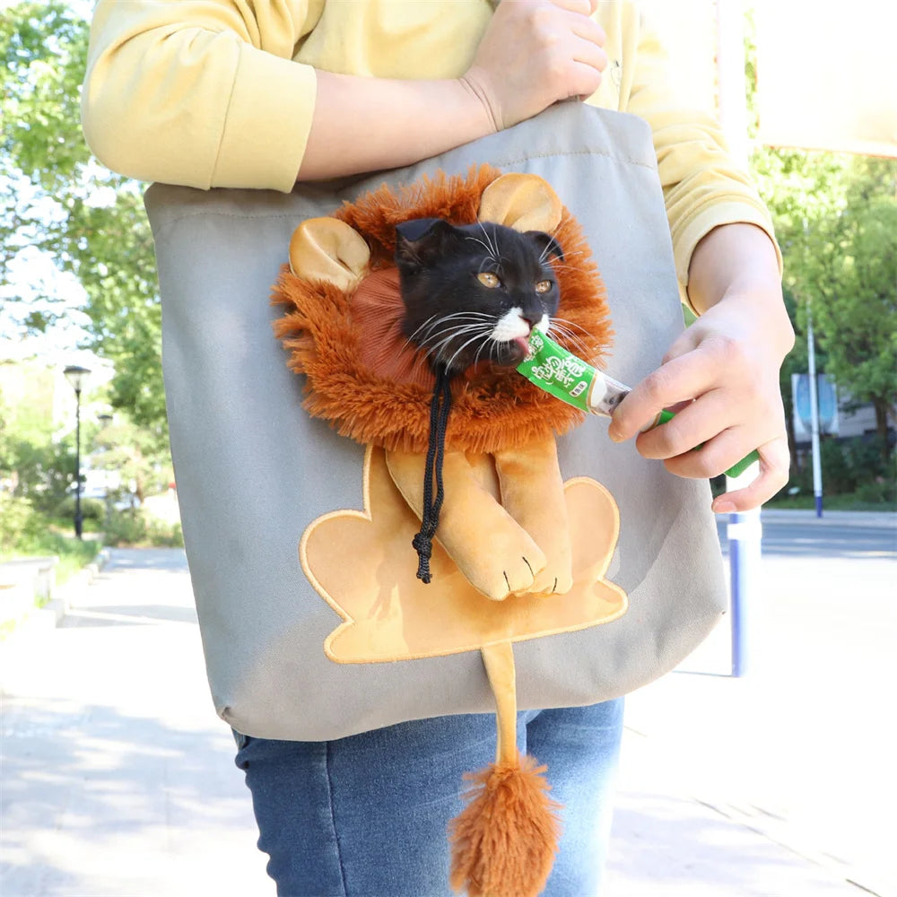 Soft Pet Carriers Lion Portable Breathable Bag Cat Dog Carrier Bags