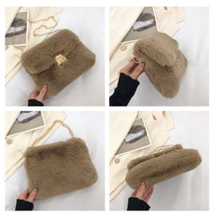 Plush Crossbody Shoulder Bag for Women Girls Velvet Bag