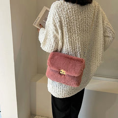 Plush Crossbody Shoulder Bag for Women Girls Velvet Bag