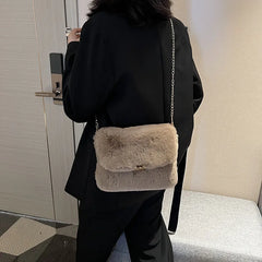 Plush Crossbody Shoulder Bag for Women Girls Velvet Bag