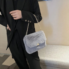 Plush Crossbody Shoulder Bag for Women Girls Velvet Bag