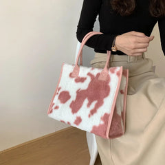 Soft Plush Faux Fur Handbag for Ladies