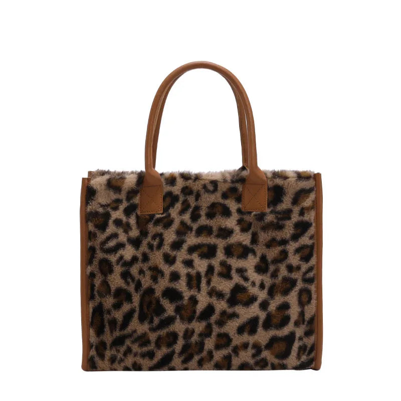 Soft Plush Faux Fur Handbag for Ladies