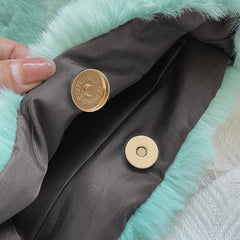 Fluffy Plush Shoulder Bag Winter Handbag Chain Faux Fur Hand Warmers