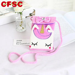 Soft Plush Unicorn Children Coin Purse Girl Shoulder Bag