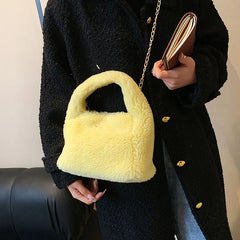 Soft Plush Warm Bags Autumn Winter Lamb Wool Small Hobo Bag Faux Fur Handbag
