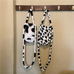 Soft Plush Women Portable Cup Bucket Bag Faux Lamb Wool Ladies Bottle Holder Sho