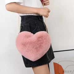 Heart Shaped Small Shoulder Bag Women Chain Crossbody Purse Handbag