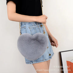 Heart Shaped Small Shoulder Bag Women Chain Crossbody Purse Handbag