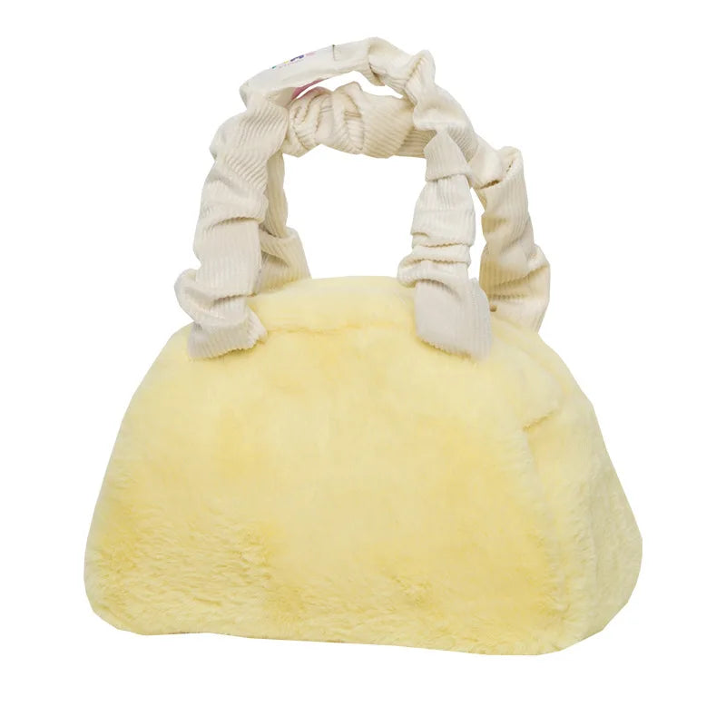 Soft Plush Shoulder Bag Winter Clutch Purse Handbag Solid Female Tote Bags