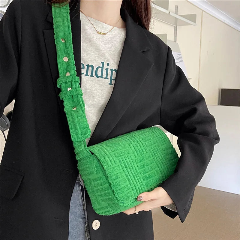 Green Pu Leather Chain Shoulder Bag Women Handbag Clutch Tote Bags