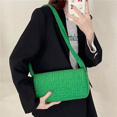 Green Pu Leather Chain Shoulder Bag Women Handbag Clutch Tote Bags
