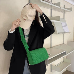 Green Pu Leather Chain Shoulder Bag Women Handbag Clutch Tote Bags