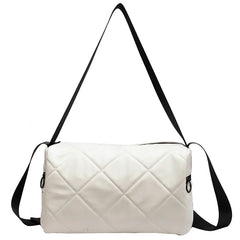 Barrel-shaped Leather Messenger Bag Men's Cross Sling Bag