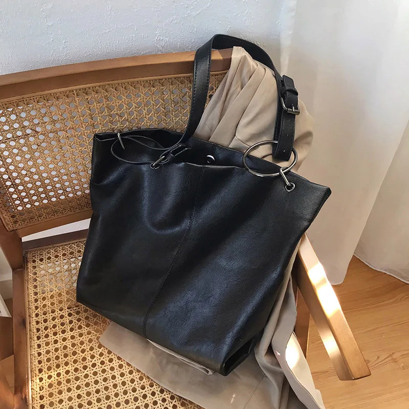 Soft Pu Leather Women Shoulder Bag Large Capacity Female Tote Style