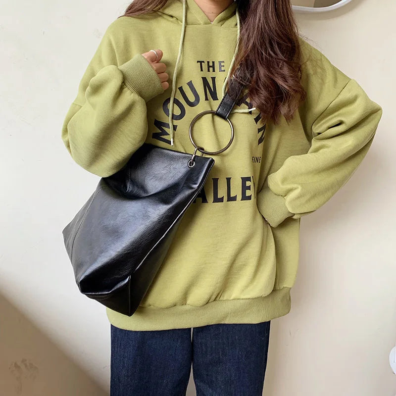 Soft Pu Leather Women Shoulder Bag Large Capacity Female Tote Style