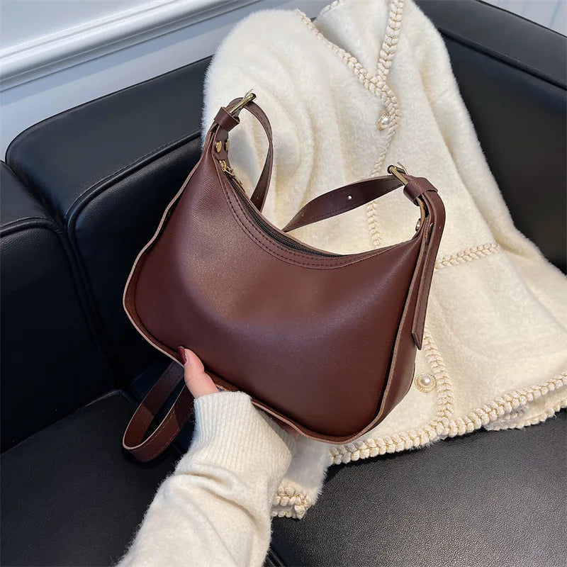 Vintage Women's Shoulder Bag Soft PU Leather Crossbody Handbag Purse